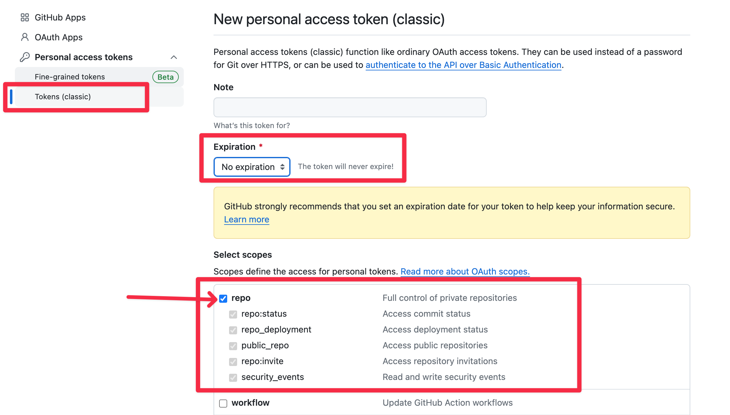 Github Personal Token